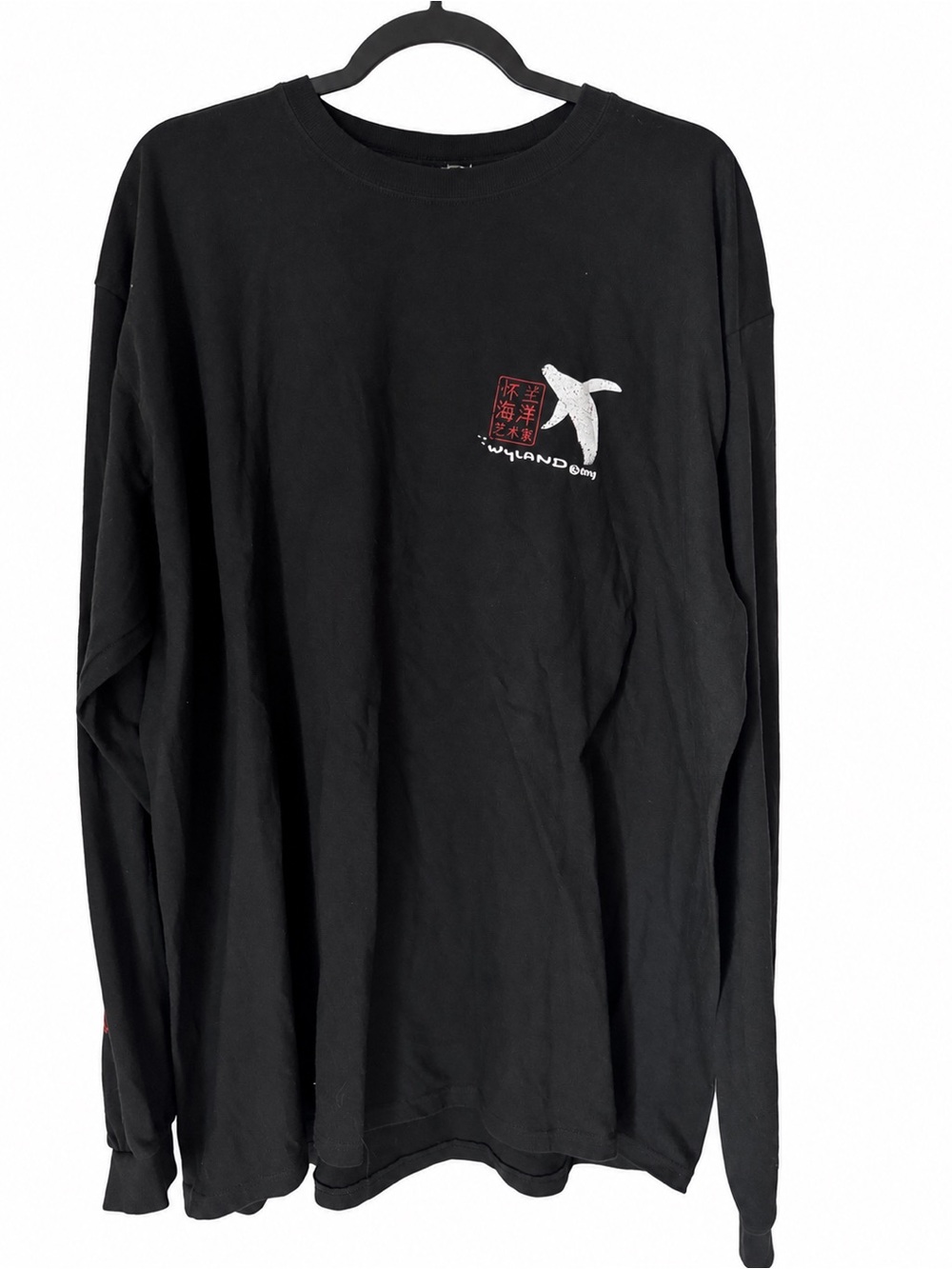 NWT Crazy Shirts Wyland Whale Long Sleeve Shirt Men’s Black Red Hawaii Surf XL